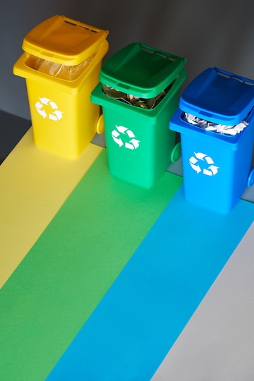 Maquette De Bac De Recyclage Empilable, Gros Plan