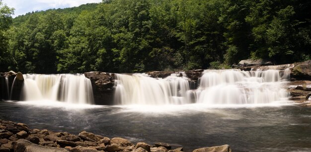 Trois cascades distinctes à High Falls of Cheat