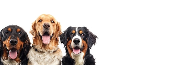 Trois chiens posent pour une photo