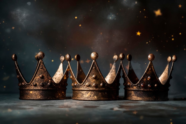 Trois couronnes comme symbole de la célébration du jour des trois rois