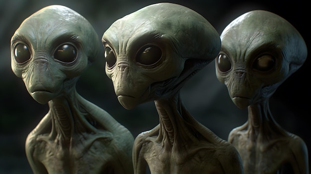 Trois créatures extraterrestres dans une scène du film alien.