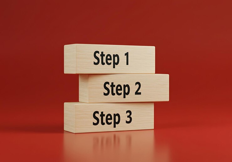 Photo trois étapes pour réussir un guide bloc par bloc