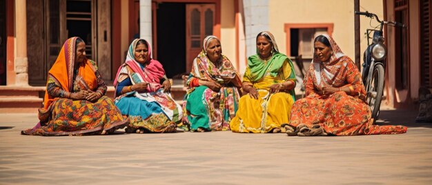 Photo trois femmes assises sur un trottoir avec les bras croisés