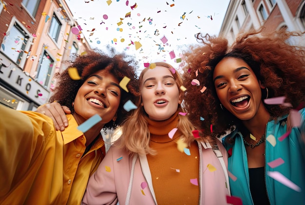 Trois femmes debout ensemble