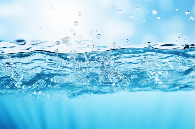 Trois images de bulles d'eau en bleu et blanc