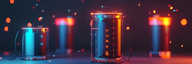 Photo trois jarres de verre au néon avec des lumières lumineuses et bokeh trois jarres de verre avec des lampes au néon deux en focus