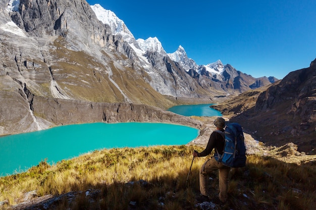 Les trois lagunes de la Cordillère Huayhuash, Pérou