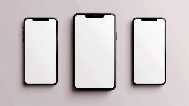 Trois modèles de téléphones intelligents de tailles différentes