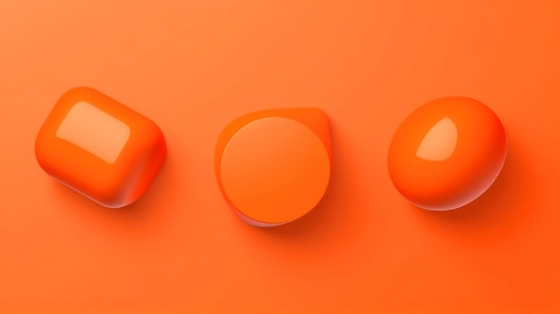 Trois objets orange sur fond orange, dont un orange.