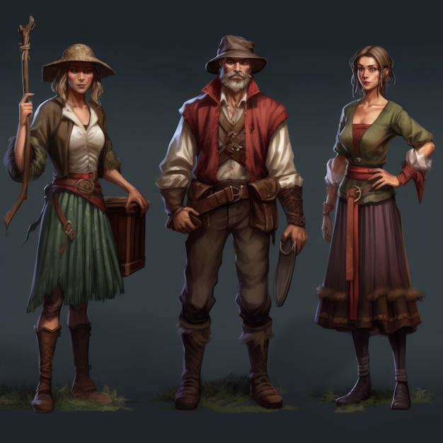 Les trois personnages du jeu le sorceleur