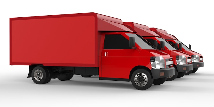 Photo trois petit camion rouge