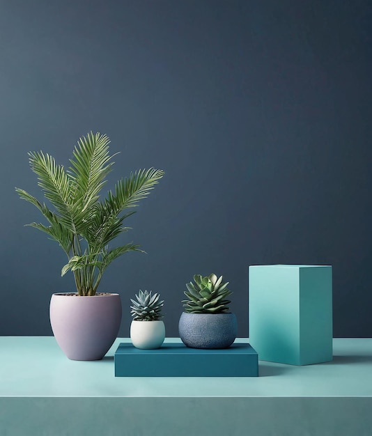 trois plantes en pot sur une table