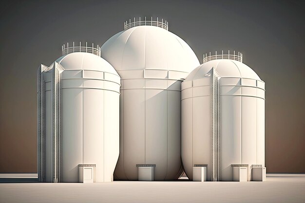 Trois réservoirs de stockage pétrochimiques blancs sur la perspective de recul de l'industrie chimique ai générative