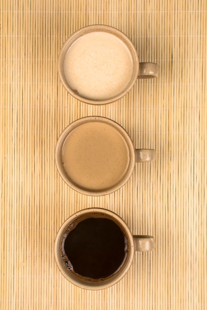 Trois tasses de café