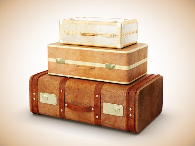 Trois valises marron