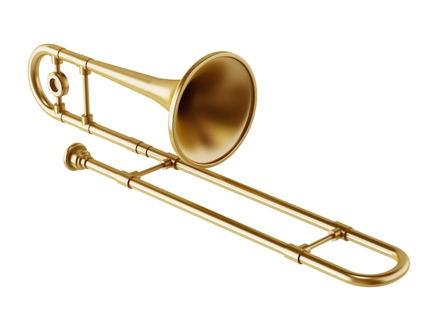 Trombone isolé sur blanc