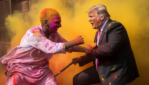 le trompette jouant du holi