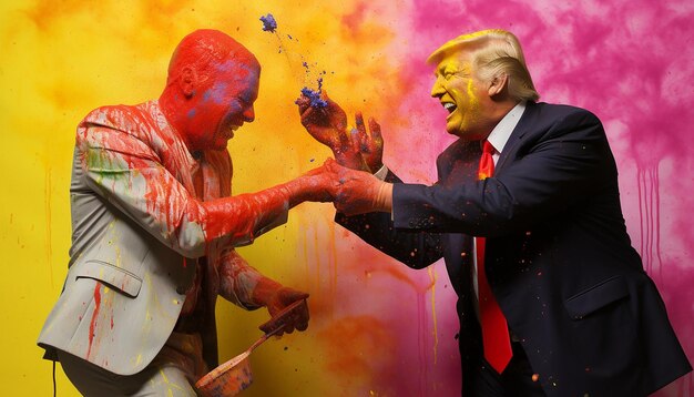 Photo le trompette jouant du holi