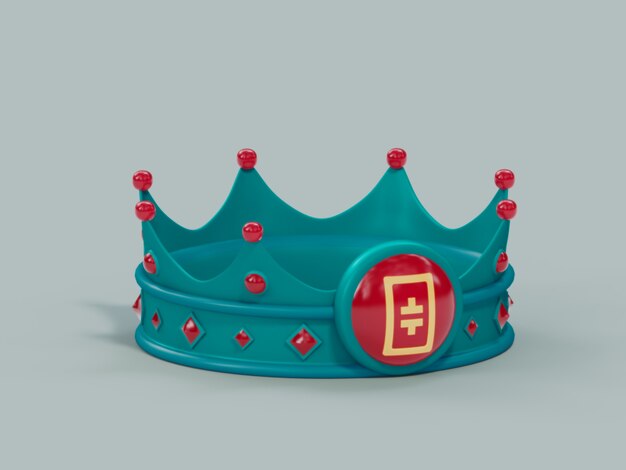 Tron Crown King Gagnant Champion Crypto Currency Illustration 3D Render