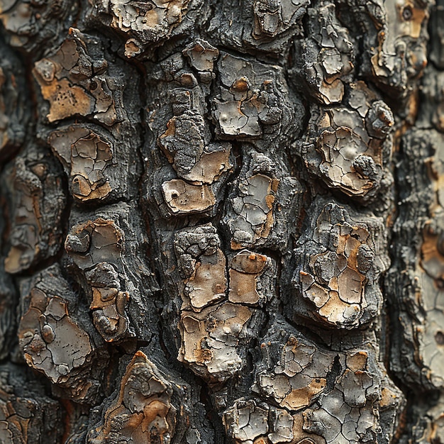 Photo un tronc d'arbre avec l'écorce pelée et brun et brun