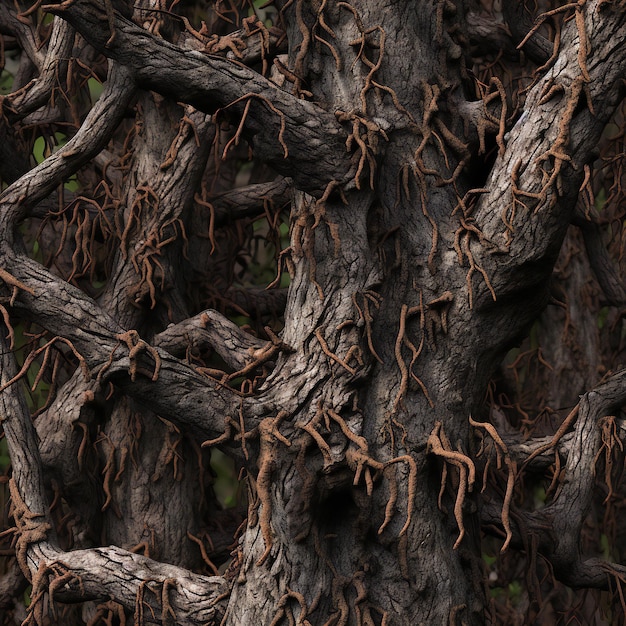 Photo un tronc d'arbre avec des racines dans la forêt