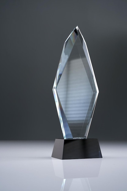 Trophée de cristal sur fond gris