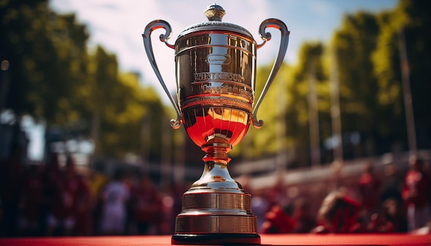 Photo trophée de la finale d'un tournoi de football