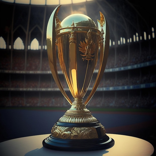 Un trophée avec le mot cricket dessus