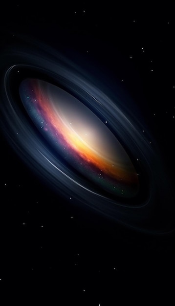 Un trou noir dans l'espace avec un anneau d'étoiles.