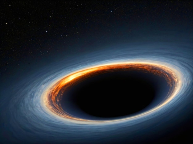 un trou noir dans un trou noir est vu de l'espace