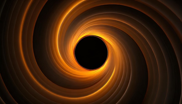 Un trou noir avec un tourbillon orange vif autour de lui