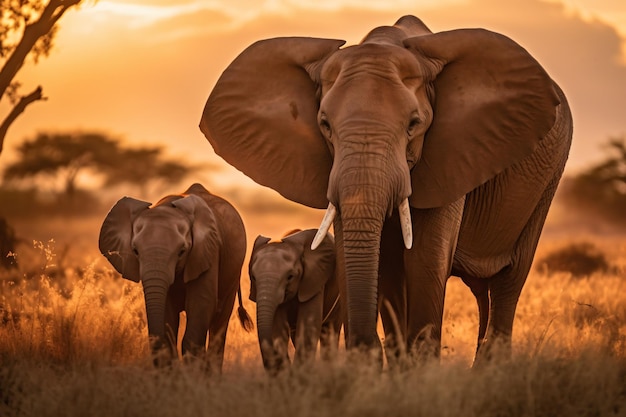 Un troupeau d'éléphants marchant sur un chemin de terre