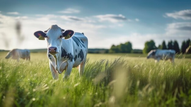 Photo un troupeau de vaches dans un champ