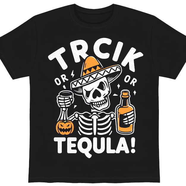 Photo truc de t-shirt d'halloween ou tequila