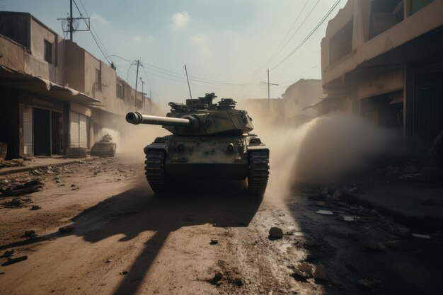 Truck de transport de chars Merkava pendant la guerre en Israël créé avec ai