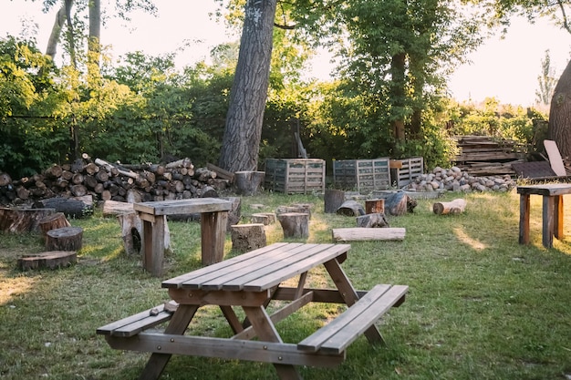 Trucs d'arrière-cour zone de pique-nique jardinage rural