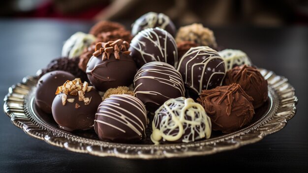 Photo des truffes au chocolat délicieuses