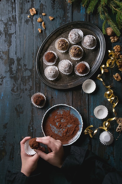 Truffes au chocolat de Noël