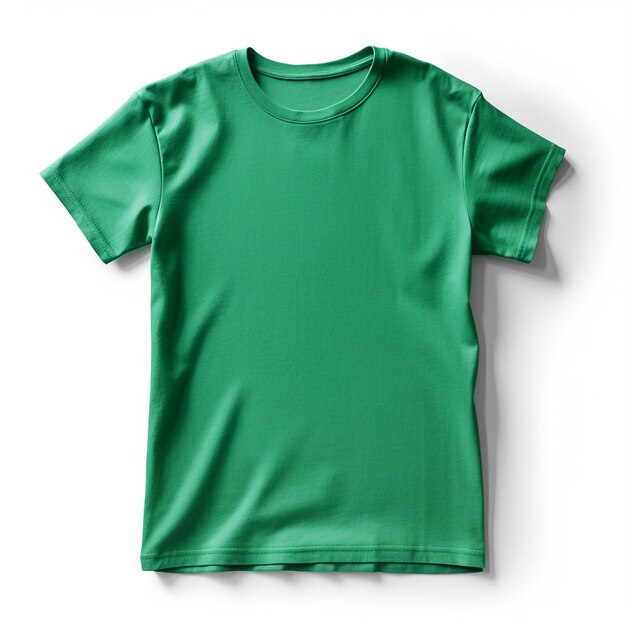 Tshirt Blanc Vert Maquette Photo Isolée Générée Par AI