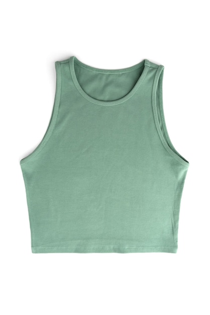 Photo tshirt femme vert isolé sur fond blanc