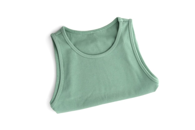 Tshirt femme vert isolé sur fond blanc