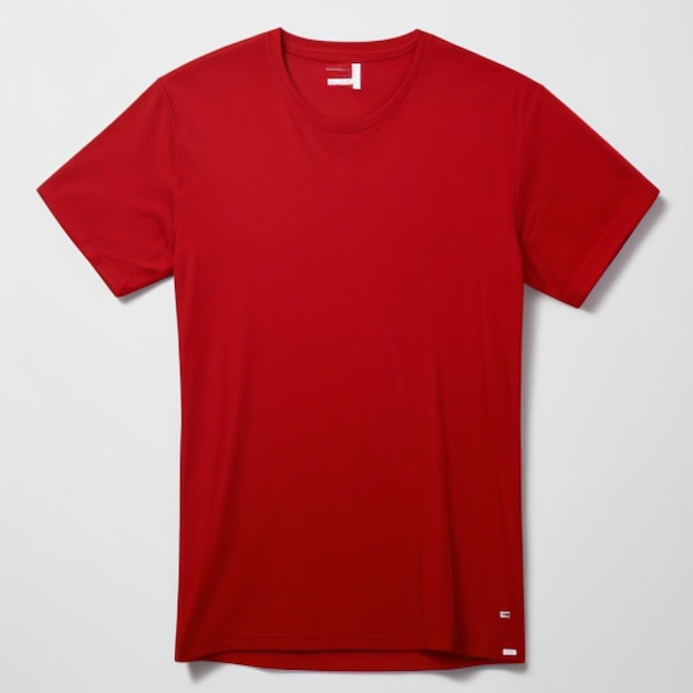 Tshirt rouge en coton mélangé au design classique et fabriqué dans un tissu confortable