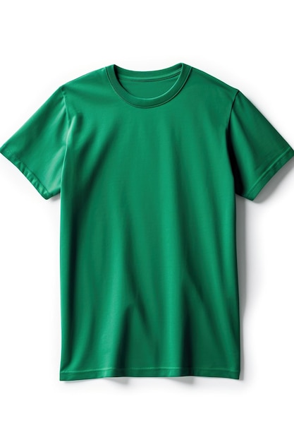 Un tshirt vert sur fond blanc maquette de tshirt image ai générative