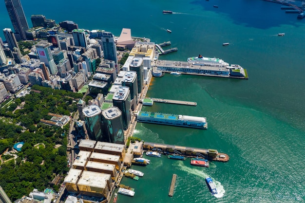 Tsim Sha Tsui, Hong Kong 10 septembre 2019 : Vue de dessus de la ville de Hong Kong