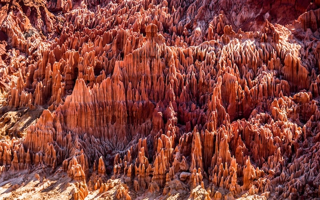 Tsingy rouge. Paysage typique. Madagascar.