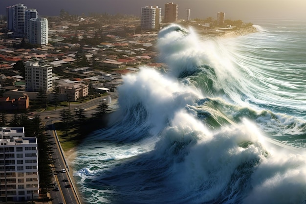 Un tsunami engloutit la ville
