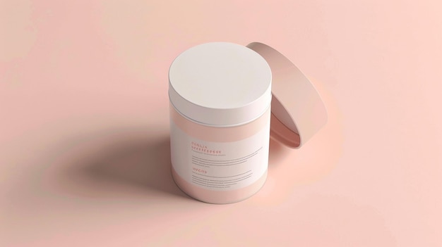 un tube blanc de crème à côté d'un fond rose
