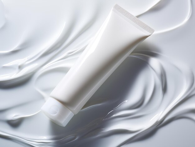 Un tube de crème nettoyante et nourrissante pour le visage blanc