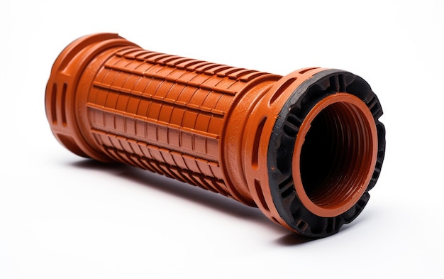 Tube de drainage sous-surface de couleur chocolat sur fond blanc ou PNG transparent