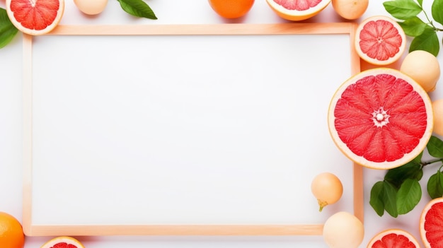 Étude de la nature minimaliste Grapefruit Oranges œufs sur tableau blanc